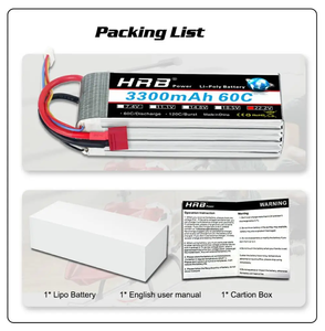 HRB Lipo <b>Battery</b> 3S-6S 2200-6000mAh 11.1V 50C XT60 Deans Plug for RC Cars Helicopters <b>Drones</b> Boats - Product Image 5