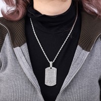 Collier de marque militaire pour hommes européens et américains, pendentif personnalisé pour couple coréen, décoration d'identité, style hip-hop