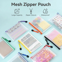 Carpeta de Archivos de PVC A4 Impermeable de Gran Capacidad, Bolsa con Cierre de Malla Ligera y Duradera para Almacenamiento de Papelería y Juguetes, Venta al Por Mayor de Fábrica