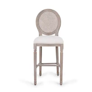 Современные деревянные барные стулья Anji с резиновой спинкой из ротанга, гарантированное качество на заказ