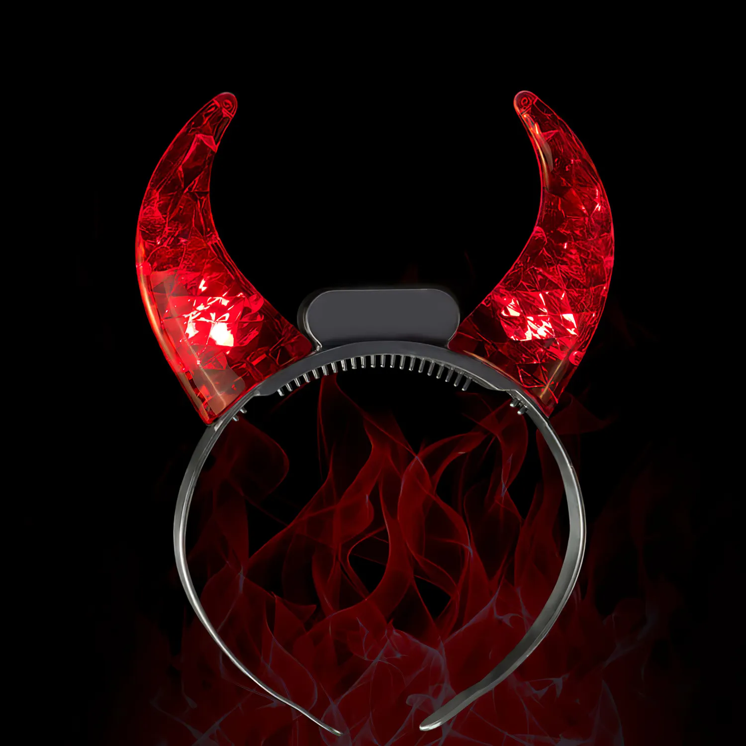 Promotion Halloween Party Supplies Pub Haar bügel Led Devil Red Ox Abs Hörner Licht Benutzer definiertes Haarband Luminous Glow Stirnband