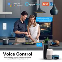 Interruptor Táctil de Vidrio Templado WiFi Inteligente Smart Life Tipo 118 de 3 Ganglios, 1 Cable Vivo, Sin Neutro, Compatible con Alexa y Google Home
