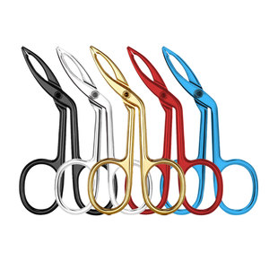 Pinzas portátiles de acero inoxidable para salón con mango de tijera fácil, pinzas para pestañas de Punta inclinada para hombres y mujeres con logotipo personalizado - Product Image 4