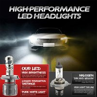 Phares LED HYNBYZJ super lumineux H4 avec projecteur, mini lentille LED H11, ampoule LED H7, faisceau Hi/Lo, 9005 Focos Luces LED pour voitures