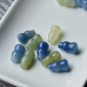 Perles de gourde en jade Xiuyan naturel 8x14mm pour la fabrication de bijoux, perles en vrac, accessoires DIY - Product Image 1
