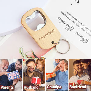 Ouvre-bouteille en hêtre Support de commande d'échantillon Logo personnalisé Ouvre-bouchon de bière en bois de poche avec <span class=keywords><strong>porte</strong></span>-clés - Product Image 5