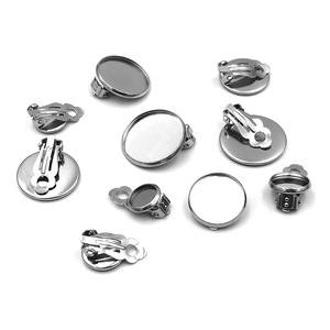 Stainless Steel Ear Clips Round Hollow <b>Holders</b> For <b>Earring</b> Making DIY Jewelry Accessories European Style - Product Image 5