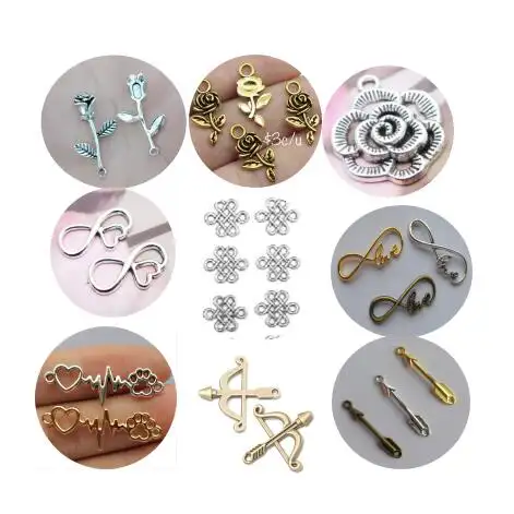 100 teile/los Legierung Charms Nette Blume Liebe Pfeil Amor Anhänger DIY Handwerk Chinesische Yiwu Fabrik Großhandel Versorgung