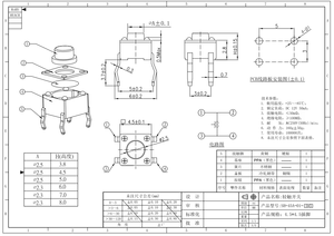สวิตช์สัมผัส4.5x4.5x4.3H ปุ่ม4Pin สีดำสวิตช์สัมผัสไมโคร - Product Image 6