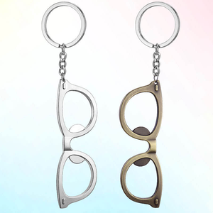 Wholesale Custom logo 3D Glasses Bottle Opener Keychain Beer Bottle Opener Key Chain Vintage Bottle Opener Metal Tool Key Chains