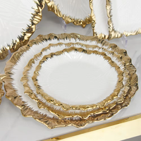 Assiette de luxe Charger Dubai, belles assiettes à dîner, vaisselle en céramique dorée, service de table en porcelaine