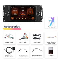Podofo 6.2 ''Autoradio 2 + 64G sans fil Carplay/Android Auto GPS/WiFi/BT/FM/RDS pour JEEP/Dodge/Chrysler 300C Dropshipping