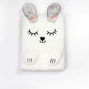 Soododo XDB-0004 White Rabbit Plush Notebook For Kids Birthday Gift and School Supplies