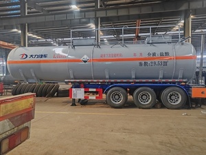Semi-remorque à 3 essieux pour liquides chimiques corrosifs, citerne pour acide sulfurique concentré, véhicule de transport de liquides dangereux - Product Image 3