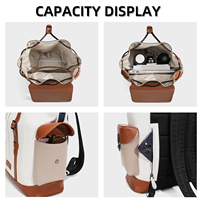 Mochila de Viaje SEWAFOX para Hombre, Impermeable, de Cuero PU, Gran Capacidad, Estilo Retro, con Cordón, para Computadora y Uso Diario