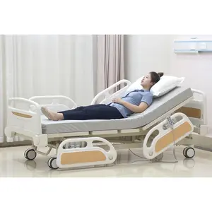 Équipement médical de luxe ICU, lit d'hôpital multifonctionnel, réglable électrique, cinq fonctions, vente en gros