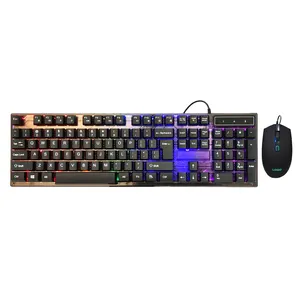 Facoty Directly Sell Gaming Keyboard And Mouse Combo Waterproof RGB Led Backlight Ergonomic Design With USB Receiver For Gamer