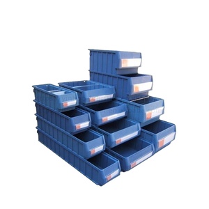 Industrial warehouse parts accessory nut and bolt organize divided plastic storage stacking bins