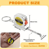 Mini mètre ruban rétractable de 3 pieds avec porte-clés, règle en acier, double échelle impériale et métrique, outil de poche, pour cadeau promotionnel américain en gros