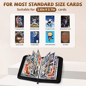 Classeur de cartes pour cartes TCG, 4 pochettes, noir, en polyester, album porte-cartes pour cartes à collectionner - Product Image 2