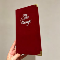 Tarjeta de Menú de Bar de Boda Personalizada en Terciopelo, Letrero de Bebidas con Firma Personalizada, Menú de Cócteles Plegable con Foto, Decoración para Bar de Recepción