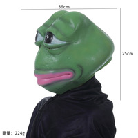 Vente chaude Solitaire Grenouille Drôle Masque Vidéo Tir Prop Halloween Carnaval Latex Animal Casque Grenouille Couvre-chef
