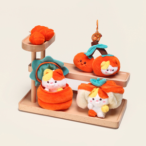 Kawaii Cartoon Pendant Anime Cute Stuffed Persimmon Series Doll Plush Toy Keychain