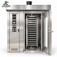 Four rotatif pour boulangerie avec rotation des grilles, éclairage intérieur et enveloppe en acier inoxydable