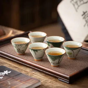 Lukisan tangan keramik cangkir Master keramik cangkir teratai mangkuk teh Kung Fu Cina antik cangkir meditasi peralatan minum teh 60ml - Product Image 1