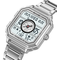 Montre digitale pour homme SKMEI 2507 avec podomètre, éclairage LED, comptage des calories et 5 alarmes