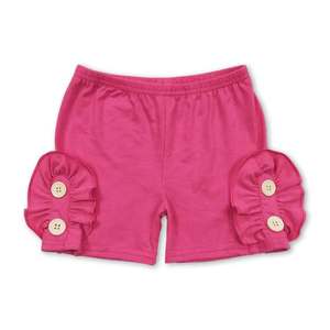 Shorts d'été rose uni à volants pour bébés filles - Vente en gros - Product Image 2