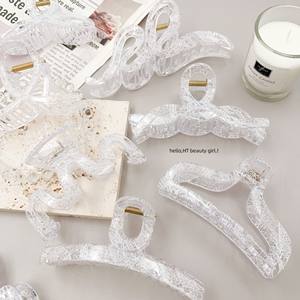 Automne hiver pinces à cheveux pour filles polyvalent haut de gamme Texture verre requin décoratif argent nouveau blanc <span class=keywords><strong>neige</strong></span> plastique similaire - Product Image 1