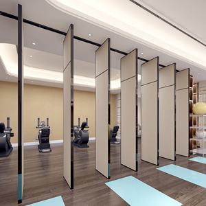 Pared divisoria móvil eléctrica de Singapur debajo de la chapa de madera divisoria telescópica plegable móvil telescópica - Product Image 1