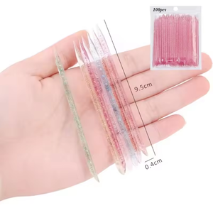 100 unidades de empujadores de cutículas de cristal reutilizables de doble punta para pedicura, manicura y cuidado en salón - Product Image 5