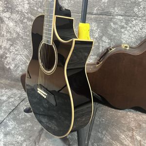 Violão Acústico de Alta Qualidade de <span class=keywords><strong>40</strong></span> Polegadas em Spruce e Mogno, Preto, Feito à Mão, Todo em Osso, Alto Padrão em Ébano - Product Image 5