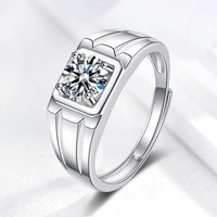 Bague de fiançailles en argent sterling 925 avec moissanite, bijoux fins personnalisés en usine, bague de luxe légère pour hommes, accessoires tendance 2025