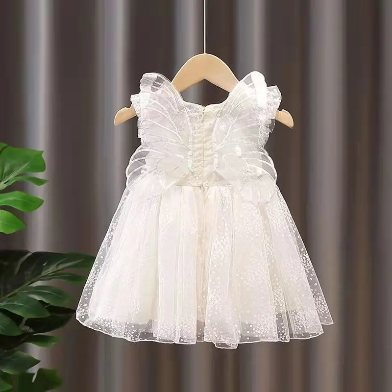 Kinder flügel Rock Mädchen Baby Netz Garn Prinzessin Kleid neue Mädchen Sommer flauschiges Kleid