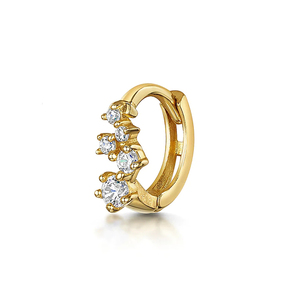 CANNER Joyería de Plata de Ley al por Mayor, Pendientes de Aro Pequeños con Circonita Cúbica y Cristal Mini Chapados en Oro de 18k para Mujer - Product Image 1