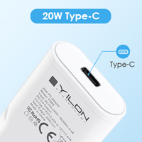 Nuevo Producto en Tendencia 2026: Cargador de Viaje Delgado de 20W, Ligero, con Carga Rápida PD Tipo-C, Enchufe Europeo para iPhone y Teléfonos Android