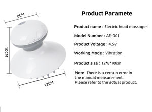 Benutzer definiertes Logo Schnur loses elektrisches Handkopf <span class=keywords><strong>massage</strong></span> gerät 3 Geschwindigkeiten Vibrieren mit Silikonknoten-Kopfhaut <span class=keywords><strong>massage</strong></span> gerät - Product Image 6