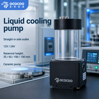 Pompe de refroidissement liquide en céramique OCOCOO H06D 12V/24V avec réservoir de 35/65/100/130 mm pour système de refroidissement d'équipements semi-conducteurs et électroniques