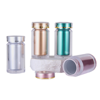 Flacon Pharma en plastique pour bouteille de tablette en stock Tablettes source personnalisables Étiquettes d'emballage 180 ML Boîte à pilules de sérigraphie argentée PS