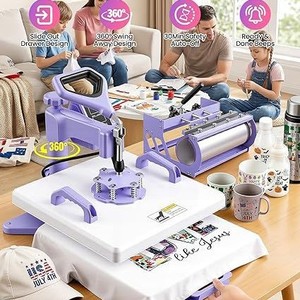 Machine de sublimation 5 en 1 par estampage à <span class=keywords><strong>chaud</strong></span>, presse à <span class=keywords><strong>chaud</strong></span> pour impression de logos sur T-shirts, machines <span class=keywords><strong>Cricut</strong></span>, imprimante presse à <span class=keywords><strong>chaud</strong></span> - Product Image 4