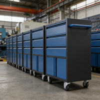 Chariot d'atelier en acier robuste sur mesure OEM avec 3 tiroirs, serrure à clé, garantie 1 an, pour garage et atelier