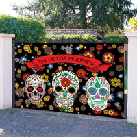 Décoration murale suspendue pour fête mexicaine du jour des morts, toile de fond de photographie avec motif d'os, Nicro Dia De Los Muertos