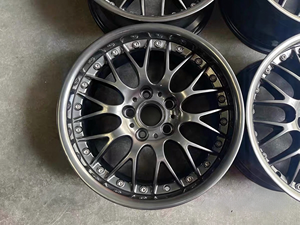 Cerchi in Lega Grigio Scuro Stile Retrò 5x120 17 Pollici per <span class=keywords><strong>Alfa</strong></span> <span class=keywords><strong>Romeo</strong></span> 155 156 GTV Fiat Coupé BMW E30 Classico Tuning Leggero - Product Image 2
