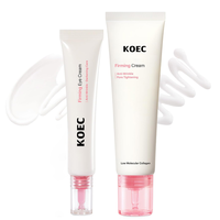 Ensemble raffermissant OEM |   Kit de préparation du visage anti-rides sans plis avec crème raffermissante + crème contour des yeux raffermissante anti-rides, resserre les pores et atténue les taches