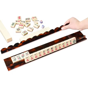 Regla de Mahjong Acrílica, Estilo Americano, Magnética, Transparente, Color Carey, Juego de 4 Piezas - Product Image 3