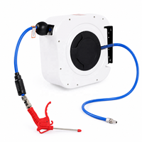 Enrouleur de tuyau d'air rétractable ABS/PU+Maille AC110-240V Conception brevetée Longueur réglable Verrouillage Support pivotant à 180° Raccord rapide Bondecho
