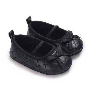 Chaussures de bébé de haute qualité en or et noir, légères, antidérapantes, pour nouveau-né, chaussures de princesse pour bébé, chaussures à nœud pour tout-petit - Product Image 1